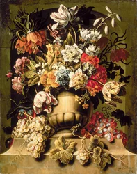 Natura morta con frutta e fiori